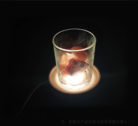 Base de lampe en bois avec lumières LED et design en cristal |   Diffuseur d'encens rechargeable par USB et veilleuse intelligente moderne à faire soi-même
