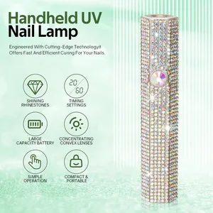 ปากกาอบเล็บ UV พกพาแบบชาร์จได้ ประดับคริสตัล พร้อมตัวตั้งเวลา 20/60 วินาที เลนส์ขยาย 5 เท่า เครื่องอบเล็บเจลไร้สาย - Product Image 2