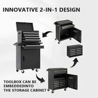Chariot à outils combiné transfrontalier avec boîte à outils mobile pour atelier de réparation, armoire métallique mobile - Armoire à outils KC018