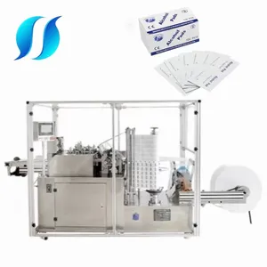 High speed 6 sides alcohol alcoholic pad swab packing making production manufacturing machine for skin cleaning