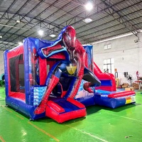 Château gonflable commercial d'extérieur avec toboggan et aire de jeux pour enfants
