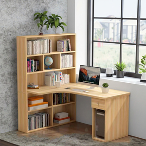 Grande <span class=keywords><strong>Scrivania</strong></span> a L in Legno con Libreria per Angolo Studio e Postazione di Scrittura per Bambini - Product Image 2