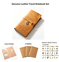 Handgefertigtes Crazy Horse Leder Reise-Notizbuch Vintage Leder-Tagebuch 4 Größen 3 Austauschbare Einlagen Individuelles Logo Großbestellung