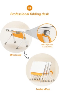 Fabricant chinois de bureaux pliants en <span class=keywords><strong>bois</strong></span>, <span class=keywords><strong>table</strong></span> de réunion pour salle de conférence, <span class=keywords><strong>table</strong></span> pliable pour l'école, <span class=keywords><strong>table</strong></span> de formation moderne, <span class=keywords><strong>assemblage</strong></span> facile - Product Image 3
