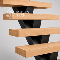 Escalier mono-soleil de luxe pour intérieur, fabrication OEM/ODM directe par un ingénieur architectural