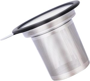 Easy Clean <b>Tea</b> <b>Infuser</b> Stainless Steel Mesh Strainer with Drip Tray Silicone Lid Large Capacity <b>Tea</b> Steeper - Product Image 1
