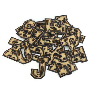 NPC315 New Iron on 8cm Black Glitter Edge Leopard Print Furry Fabric Letter Patch for Clothes Bag Decoration - Product Image 4