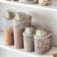 MONR Contenant alimentaire hermétique 1,5 L 2,5 L, boîte de rangement multifonctionnelle en plastique pour céréales et pâtes, anti-humidité pour cuisine