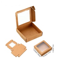Cajas de Papel Kraft Cuadradas Ecológicas Personalizadas al por Mayor, con Ventana Transparente, Forro de Esponja y Relieve, para Pizza y Hamburguesas