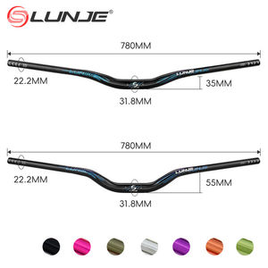 Guidon de vélo LUNJE, hauteur 35 mm, guidon de VTT pour descente, guidon en forme d'oiseau, 31,8*780 mm, en alliage d'aluminium, guidon de vélo à vitesse fixe - Product Image 6