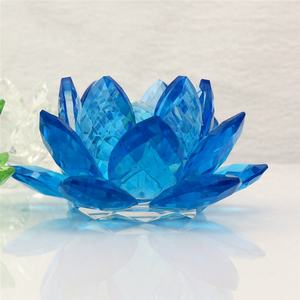ดอกบัวคริสตัลใสสีเขียวสีฟ้าสวยงามสําหรับตกแต่งและของขวัญของขวัญคริสตัลดอกบัว - Product Image 5