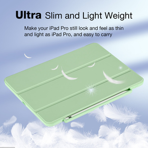 Étui rigide en acrylique PU pliable pour iPad Pro 12,9 pouces (3e/4e/5e/6e <span class=keywords><strong>génération</strong></span>) – Ultra fin, transparent, anti-jaunissement, avec emplacement pour stylet et fonction Smart Sleep/Wake - Product Image 4