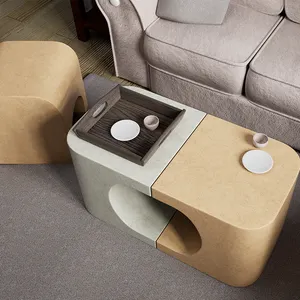 Modern minimalist living room concrete coffee tables Can be freely combined side table