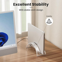 Support vertical pour ordinateur portable en acrylique transparent, support pour ordinateur portable MacBook Surface, pour la maison et le bureau