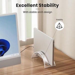 อะคริลิคแนวตั้งแล็ปท็อปขาตั้งประหยัดพื้นที่สำหรับพื้นผิวแมคบุ๊คที่จัดเก็บที่<span class=keywords><strong>วาง</strong></span>โน้ตบุ๊กแบบมองไม่เห็น - Product Image 3