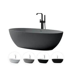 High quality solid surface bathtub / Poly marble freestanding bath tub