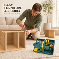 Ensemble d'outils à main pour la maison, 12 pièces, kit de réparation domestique avec étui en plastique portable, outils de quincaillerie, pinces combinées, tournevis