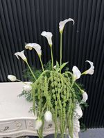 Desain Baru Bunga Tulip Calla Lily Sutra Putih Hijau Buatan untuk Dekorasi Pernikahan Berkualitas Tinggi Tahan Lama QSLH