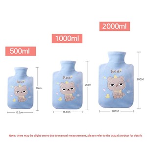 <span class=keywords><strong>Bouillotte</strong></span> avec couverture en peluche de dessin animé mignon sac d'eau chaude en PVC pour chauffe-pieds à main - Product Image 3