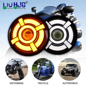 Fari LED Angel's Eye da 7 Pollici in Lega di Alluminio Personalizzati con Illuminazione Automatica per ATV/UTV/Moto Jeep Renegade 2015-2021 Anteriori - Product Image 1