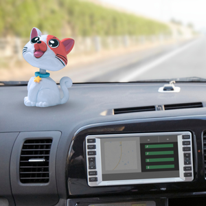 Bobblehead Cat White with Orange Patch is a Cute and Playful Animal Perfect for Your Car Dashboard, Office, Or Home Decor - Product Image 4