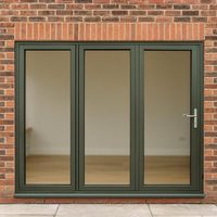 Portes coulissantes pliantes en aluminium, modernes, étanches, pour patio extérieur, système de portes en verre multi-plis pour cour et villa
