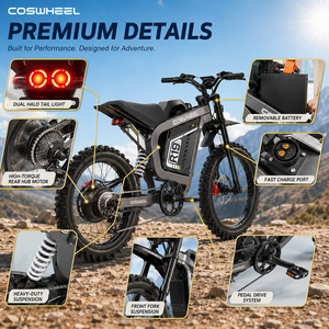 Motocicleta Todoterreno R19 para Adultos, 9000W, 72V, 40Ah, 96km/h, Suspensión Completa, Motocicleta Eléctrica - Product Image 3