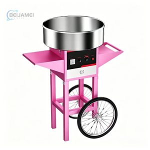 Machine à Barbe à Papa Mobile sur Roues avec Tiroir de Rangement et Contrôle de Température pour les Entreprises de Restauration Ambulante - Product Image 1