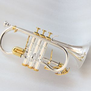 <span class=keywords><strong>Corneta</strong></span> <span class=keywords><strong>Soprano</strong></span> en Oferta, Cuerpo Plateado con Accesorios Dorados, Tono Eb, <span class=keywords><strong>Corneta</strong></span> <span class=keywords><strong>Soprano</strong></span> Profesional - Product Image 1