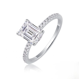 <span class=keywords><strong>Anello</strong></span> di Fidanzamento in <span class=keywords><strong>Argento</strong></span> Sterling S925 con Moissanite, Taglio Princess, Taglio a Pera, Taglio <span class=keywords><strong>Smeraldo</strong></span>, Gioiello di Lusso per Donna - Product Image 3