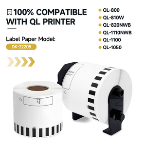 Rollo de Papel Compatible con Orison de 62 mm x 30,48 m, Negro sobre Blanco, Térmico DK 22205 DK-2205, Cinta de Etiquetas para <span class=keywords><strong>Impresora</strong></span> Brother <span class=keywords><strong>QL</strong></span>-<span class=keywords><strong>800</strong></span> - Product Image 3