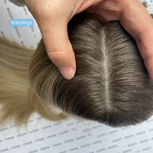 Luxe cuticule aligné juif Topper européen vierge <span class=keywords><strong>cheveux</strong></span> humains T8/22/18 soie Base <span class=keywords><strong>cheveux</strong></span> humains Kippa automne pour les femmes perte de <span class=keywords><strong>cheveux</strong></span> - Product Image 2