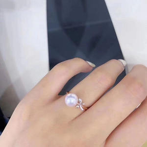 Support de bague vide en argent S925 pour accessoires de perles DIY, avec perles rondes de 7-10 mm et papillon pour bagues en diamant 1339 - Product Image 4