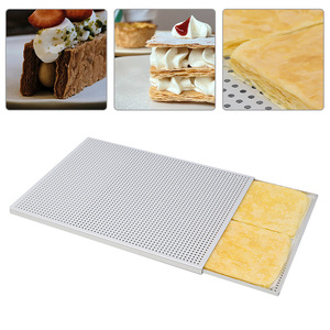 Plaque de cuisson perforée <span class=keywords><strong>rectangulaire</strong></span> pour pain feuilleté, mille-feuille et pâtisseries, avec alvéoles - Product Image 4