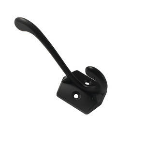 Zinc Alloy <b>Wall</b> Mount Robe Hook Black Double Hook For Bathroom Wardrobe Fitting Room Use - Product Image 5