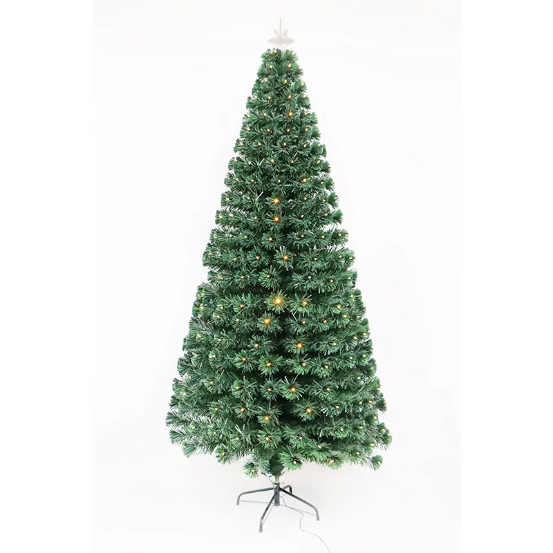 Promosi Pohon Natal Serat Optik Hijau dengan Lampu LED Disertakan