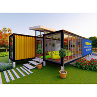 Rumah Kontainer Prefab Mewah 40ft Struktur Baja Modular Portabel Kamar Tidur Hotel Aula Ruang Tamu Desain Modern Penggunaan Hunian