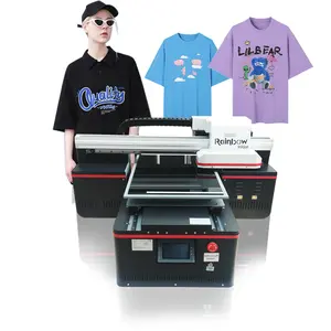 Extraodinary ผ้าฝ้ายผ้าไนลอน Kiosk เสื้อผ้า Diy 3d ดิจิตอล Dtg เครื่องพิมพ์ Multi-Color Effects