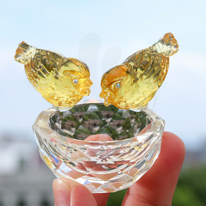 Figurine d'oiseau en cristal, verre, faite à la main, thème animal, décoration de la maison, petit ornement, cadeau - Product Image 5