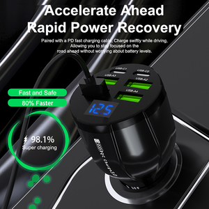 Sạc nhanh 6 cổng sạc xe hơi loại C PD QC3.0 3.1A sạc điện thoại nhẹ hơn ổ cắm <span class=keywords><strong>Adapter</strong></span> - Product Image 4