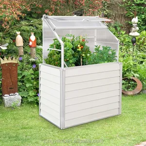 Pvc Outdoor Garden Planter Boxes Cold Aluminum Frame Raised Garden Bed With Greenhouse