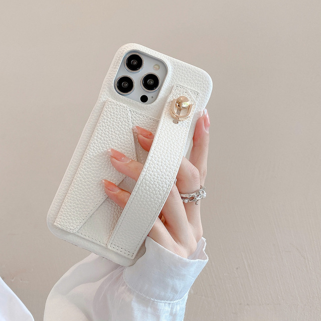 For IPhones 17Air Mobile Phone Cases Card Holder Material Apple 16 Pro Max Design Protective Wrist Strap Telephone Accessories