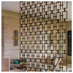 Luxury Glass Crystal Acrylic Stainless Steel Screens LED Lights Panels Room Dividers Partitions Separations