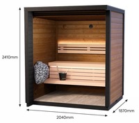 Sauna de infrarrojos portátil KLAFIN para 3 personas, con panel de control de madera maciza, para interiores/exteriores, con bañera de hidromasaje.
