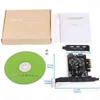 Carte MEO PCI-e vers USB3.2 3 ports Type-C Gen2 avec bande passante de 20 Gbit/s 3xUSB-C+TYPE-E intégré+USB2.0 Chipset ASM3142