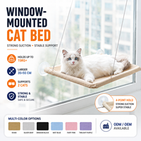 Hamac de fenêtre pour chat avec ventouses, lit suspendu respirant en tissu Oxford, perchoir de fenêtre avec cadre en PP robuste pour chats d'intérieur