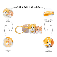 Porte-clés personnalisé en résine Corgi, pendentif chien mignon en peluche, fabricant OEM de porte-clés pour enfants, idéal comme cadeau pour les enfants