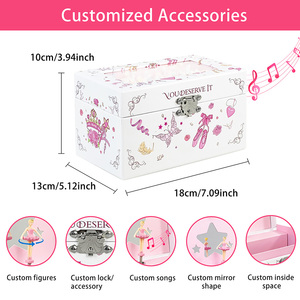 Caja Musical Giratoria de Lujo Personalizable al por Mayor de Fábrica, Material Ecológico, Caja de Regalo Musical Artesanal para Joyas - Product Image 3