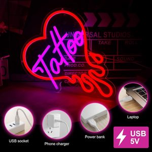 Letrero de Neón con Diseño de Tatuaje para Decoración de Pared, Luces <span class=keywords><strong>LED</strong></span> para Estudio, Rojo con Luz <span class=keywords><strong>LED</strong></span> de Neón Morada con Diseño de Tatuaje - Product Image 4