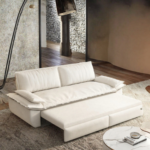 Sofá Cama Minimalista Convertible 3 en 1 Multifuncional Blanco con Almacenamiento, Fácil de Convertir - Cama Queen para Dormitorio y Sala de Estar - Product Image 2